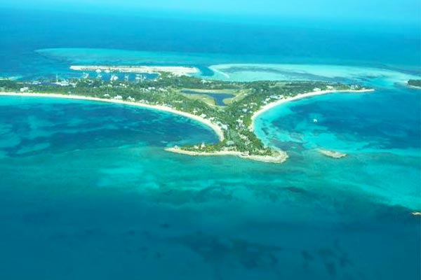 An island in the middle of the ocean, accessible by daily freight services to the Bahamas.